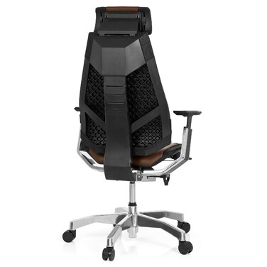 Крісло офісне GENIDIA PRO шкіряне коричневе hjh OFFICE