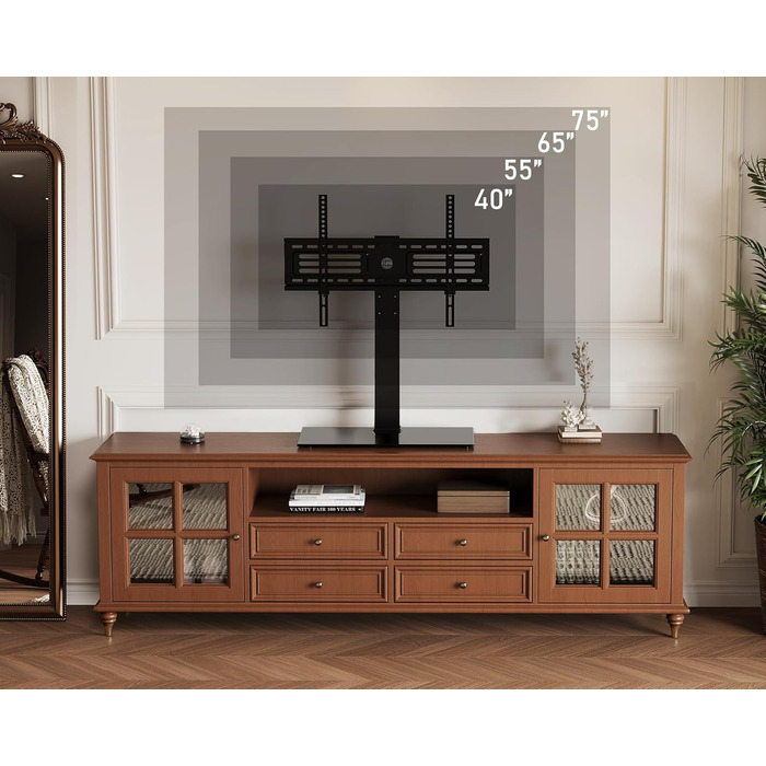 Підставка для телевізора FITUEYES 40-75'' (LCD/LED/OLED/Plasma), до 40 кг, регулювання висоти, VESA 600x400 мм, для плоских і вигнутих екранів