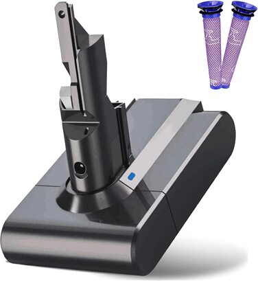 Акумулятор для Dyson V7 6000mAh з 2 фільтрами, сумісний з Animal SV11, Tigger, Absolute, Motorhead Pro, Fluffy, Mattress, запасний акумулятор для пилососа