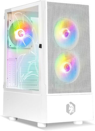 Корпус для ПК EMPIRE GAMING Sapphire ARGB середній Tower ATX/mATX/ITX, білий, з бічною панеллю із загартованого скла, 3 ARGB вентилятори 120 мм, MB Sync