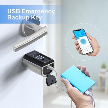Електронний дверний замок WELOCK SECBN51 з відбитком пальця, RFID-карткою, Bluetooth, Wi-Fi, для вхідних дверей 30-70 мм, IP65
