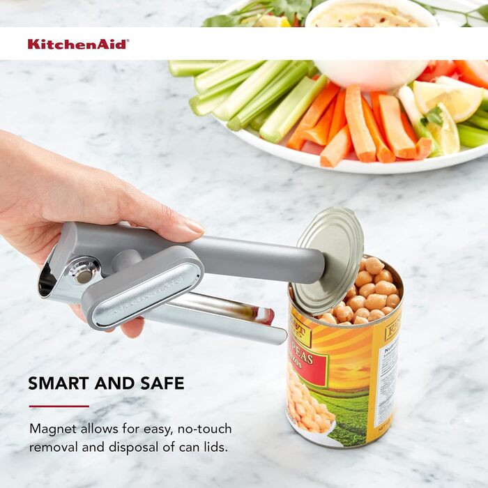 Відкривачка для консервів KitchenAid без розбризкування, сірого кольору