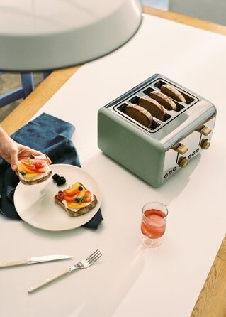 Тостер CREATE TOAST Retro Doble Салатовий - 6 режимів, підігрів, розморожування, термостат, 750W