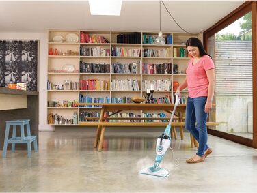 Парова швабра Black+Decker 1600Вт 2в1 з ручним парогенератором BHSM1615DAM, для прибирання дому, з технологією AutoSelect, 16 аксесуарів