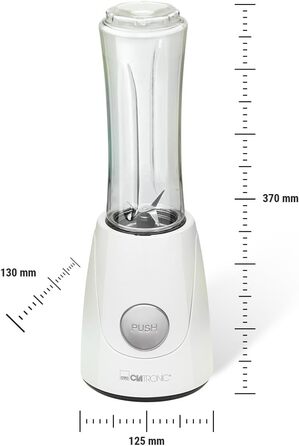 Блендер Clatronic SM 3593, 250Вт, для смузі, шейків, супів та соусів, білий, міксер з чашею-тримачем для напоїв