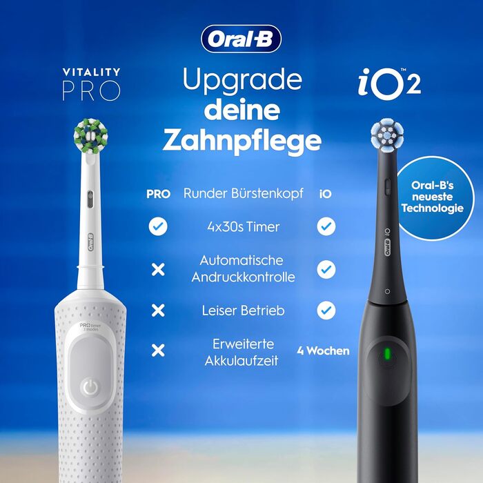 Електрична зубна щітка Oral-B Vitality Pro з 3 режимами чищення та насадкою Protect X Clean, чорна