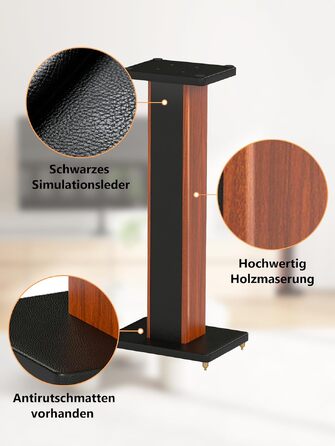 Стійки під колонки Holz Braun Schwarz, 70 см – Преміум стійкі для дому та студії з прихованою проводкою