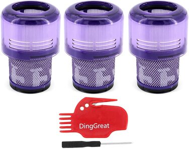 Миючий фільтр DingGreat V11/V15 для пилососа Dyson, 3 шт, змінний фільтр для Dyson V15, V11, SV14, SV22 Cyclone Animal Absolute Total Clean, сумісний з DY-970013-02