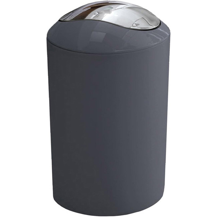 Косметичне відро Kleine Wolke Glossy 5 л, антрацит, набір 2 шт.