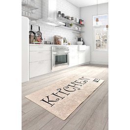 Килимок для кухні miqna, чорний, нековзний, праний, 80x150 см, дизайн Spoon