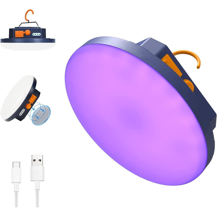 Кемпінговий LED ліхтар 5600mAh, магніт, димірування, 1500 лм, 15Вт, для туризму, риболовлі, дому, аварійного живлення