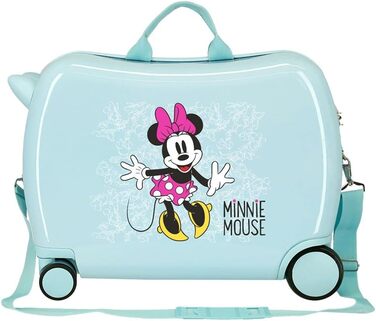 Дитячий валіз Disney Minnie Enjoy the Day, зелений, 50x38x20 см, жорсткий ABS, кодовий замок, 34 л, 2,1 кг, 4 колеса, ручна поклажа, бірюзовий
