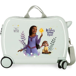 Дитяча валіза Disney Wishes Come True, рожева, 50×38×20 см, ABS, кодовий замок, 34 л, 1,8 кг, 2 колеса, ручна поклажа