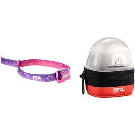 Дитячий налобний ліхтар Petzl Tikkid рожевий з чохлом