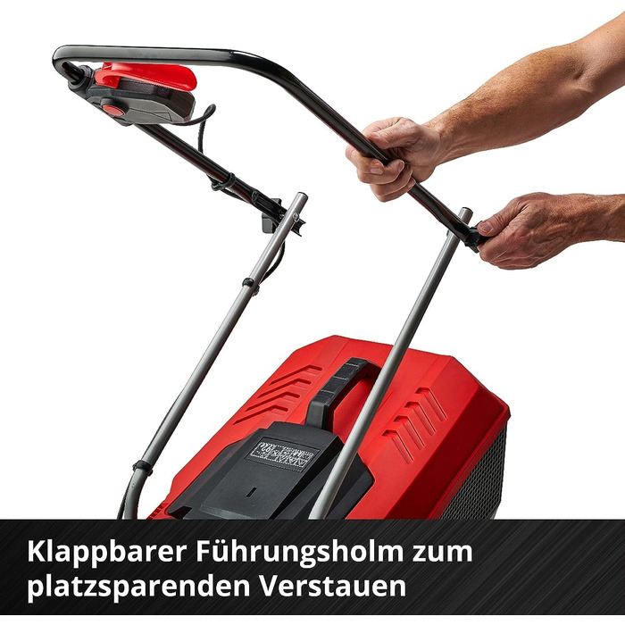 Акумуляторний газонокосарка Einhell City GE-cm 18/30 Li Kit Power X-Change (18 В, ширина косіння 30 см, до 150 м², Brushless, кошик 25 л, висота косіння 30-70 мм, з акумулятором 3.0 Ah + зарядним пристроєм)