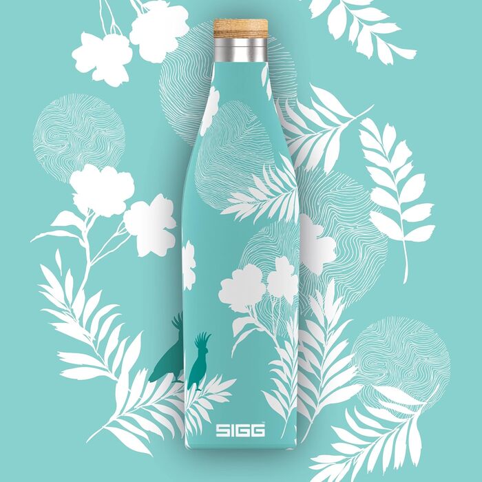 Термос-бутилка SIGG Meridian Sumatra Birds 0.5 л, нержавійка, бамбукова кришка, герметична, BPA-free