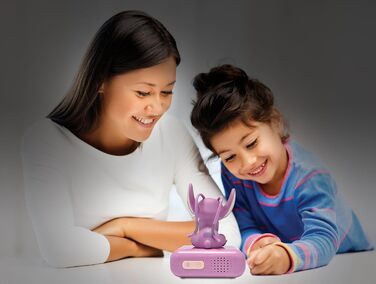 Дитячий ліхтарик-годинник Disney Stitch Angel RL800D1, рожевий - будильник з мелодіями та підсвічуванням LCD