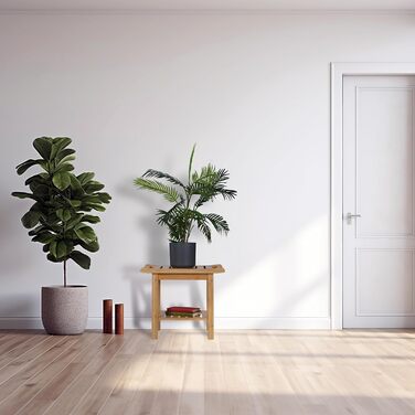 Бамбуковий табурет для ванної Relaxdays з полицею та ручками, 45x55x40.5 см, натуральний колір