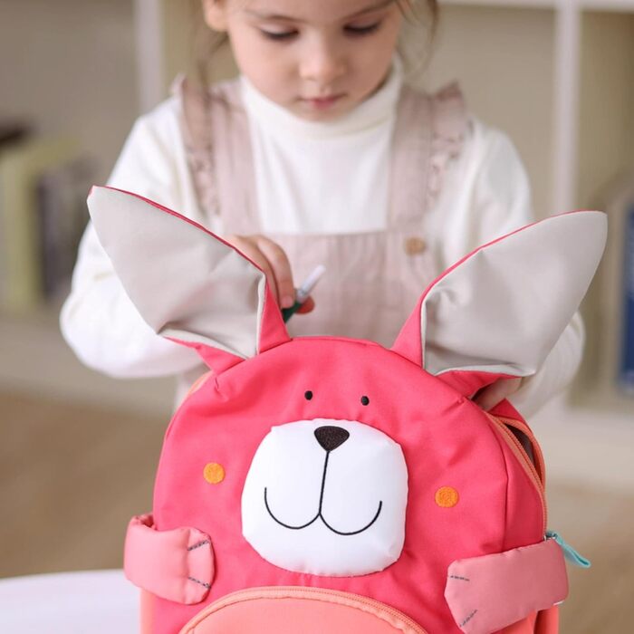 Дитячий рюкзак sigikid для садочка, легкий, міцний, 5,2 л, для дітей 2-5 років, різнокольоровий (зайчик/рожевий), для дитсадка, прогулянок та поїздок