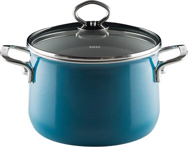 Набір посуду Riess Nouvelle Aquamarin Extra Stark, 5 предметів: каструлі з кришками 16 і 20 см, сотейник з кришками 16 і 20 см, ковшик 12 см