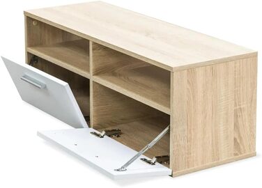 Тумба для телевізора vidaXL з 2 полицями та 2 шафками, дуб, 95x35x36 см, меблі для вітальні з ДСП