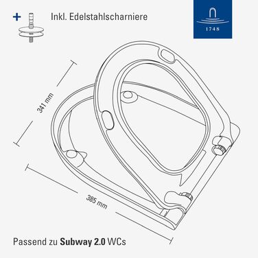Сидіння для унітазу Villeroy & Boch Subway 2.0 Compact D-Form, білий альпійський глянцевий, з мікроліфтом, Duroplast, 9M68S101