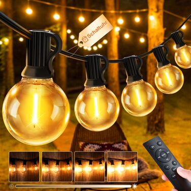 Гірлянда LED вулична 45м, 150 LED, G40, для саду, балкону, тераси, з пультом ДУ, IP44, вологостійка