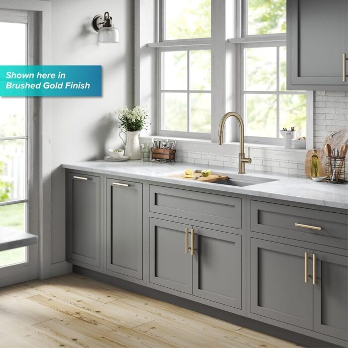 Змішувач кухонний Kraus KPF-3104SFS Oletto чорний матовий з витяжкою, 44 см