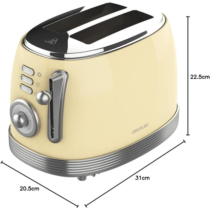 Тостер Cecotec Toast&Taste 800 Vintage Light: 850 Вт, 2 слоти, нержавіюча сталь, зелений, вінтажний стиль