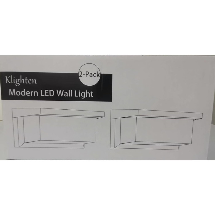 Klighten LED настінний світильник для вулиці, 2 шт, 3000K, IP65, алюмінієвий, чорний, для дому, саду та тераси