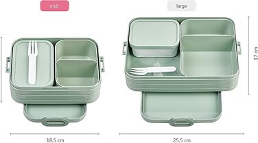 Ланчбокс Mepal Lunch to go Set з контейнером Lunchpot, великий бенто-бокс з відділеннями для дорослих, Old Nordic Blue, Medium