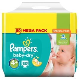 Підгузки Pampers Baby-Dry розмір 4+, 80 шт