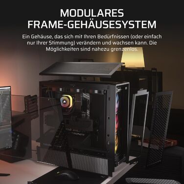 Корпус для ПК CORSAIR 4000D RS ARGB Mid-Tower ATX, високий повітряний потік, 3 встановлені ARGB вентилятори, сумісність з ASUS BTF, MSI Project Zero, Gigabyte Project Stealth, чорний