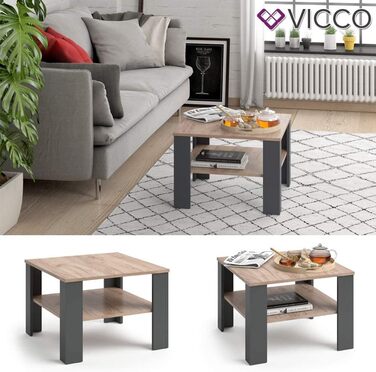 Журнальний стіл Vicco Homer антрацит/пісочний 60х42 см