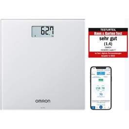 OMRON HN300T2 Intelli IT – розумні електронні ваги для тіла з Bluetooth, для дому, підключення до смартфона, сірі