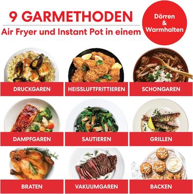 Мультиварка Instant Pot Duo Crisp 5.7 л з функцією аерофритюрниці 11-в-1, електричний скороварка, пароварка, дегідратор, гриль, з нержавіючої сталі, срібляста