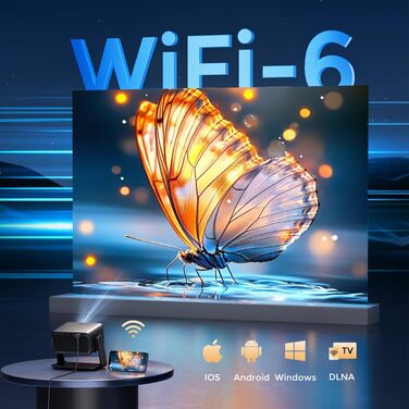 Проєктор AMEELA 1080P WiFi Bluetooth 30000 люмен: Dolby Audio, Netflix, Android/iOS/PS5