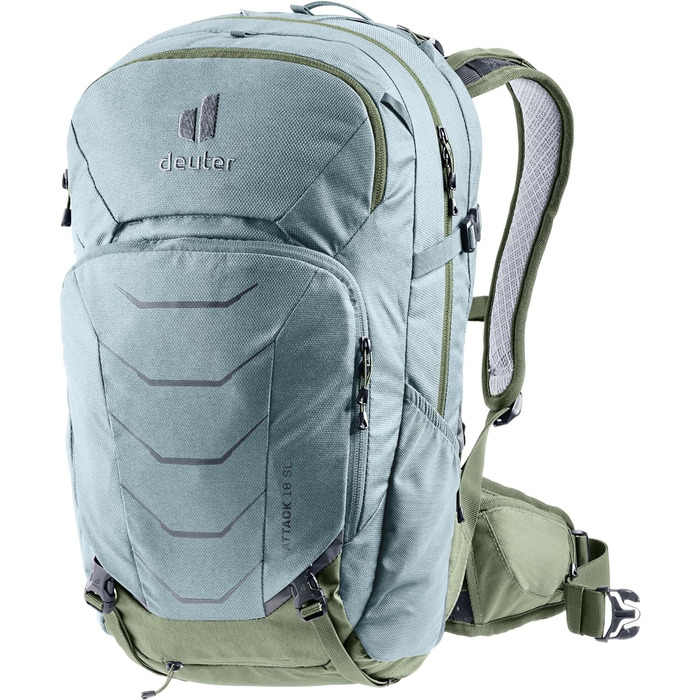 Жіночий велосипедний рюкзак Deuter Attack 18 SL з захистом, 18 л, шавлія/хакі