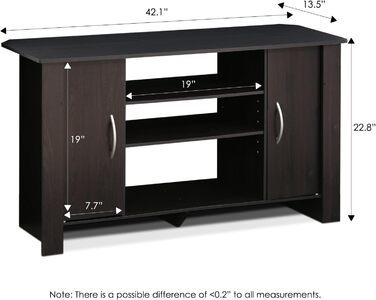 ТВ-тумба Furinno Econ, розважальний центр, еспресо, 106.9x57.9x34.3 см