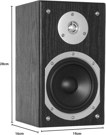 Пасивні HiFi полочні колонки Fenton SHFB55B, 280 Вт, 5 дюймів, компактні акустичні системи для дому, офісу та студії (пара)