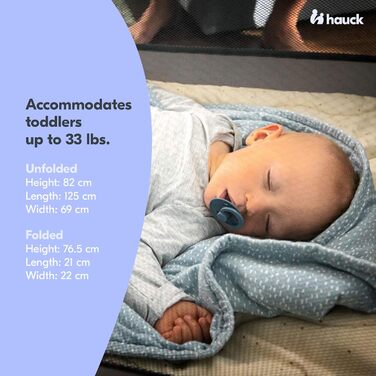 Дитяче дорожнє ліжечко Hauck Sleep N Play Go Plus з колесами, для немовлят та малюків до 15 кг, з чохлом для транспортування, складане, бежеве