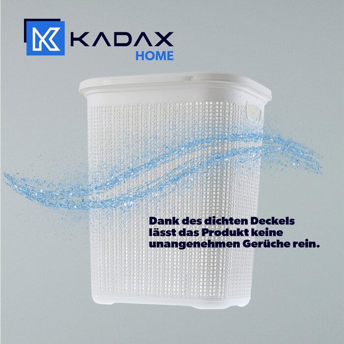 KADAX кошик для білизни 50 л з кришкою, пластиковий, для ванної, іграшок і одягу