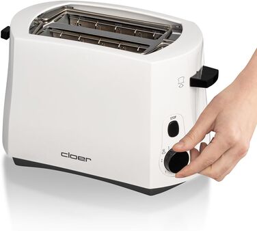 Тостер Cloer 331 Cool-Wall 825 Вт для 2 тостів з підставкою для булочок, білий