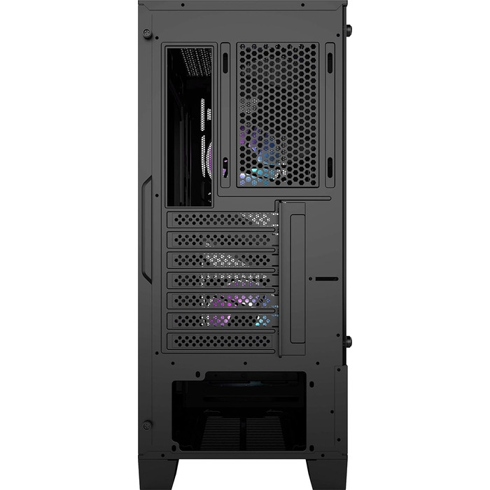 Корпус MSI MAG FORGE 100R Mid-Tower ATX, чорний, з RGB підсвіткою, 2x USB 3.1, 2x 120 мм A-RGB вентилятори, 1x 120 мм вентилятор