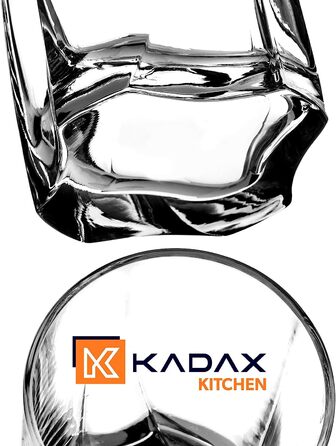 Набір склянок KADAX 12 шт 380 мл – міцне рифлене скло для води, соку, коктейлів, напоїв, товстостінні склянки для вечірок