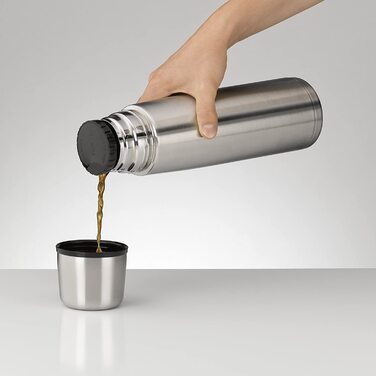 Термос alfi ISOTHERM PERFECT 1 л з нержавіючої сталі з чашкою, герметичний, з кришкою, збереження тепла, без слідів, довговічний, можна мити в посудомийній машині, BPA-free