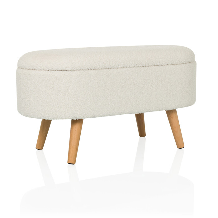 Пуф STORIANO 82x41x44 см, 1 відділення, білий, hjh LIVING