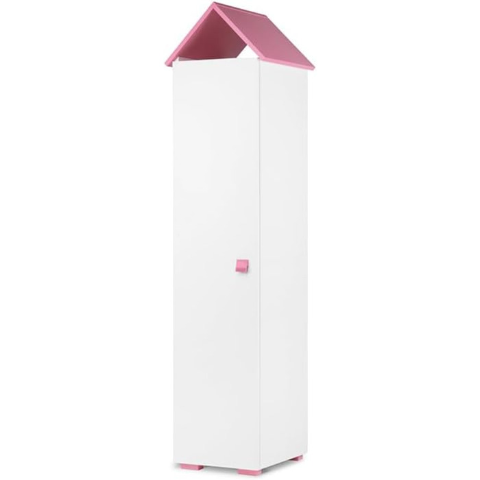 Дитяча шафа KONSIMO PABIS 190,5x47,5x46 см, будиночок, рожевий, книжкова полиця для дівчаток і хлопчиків