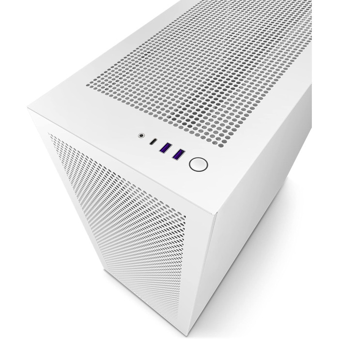 Корпус для ПК NZXT H7 Flow ATX Mid-Tower, білий, скляна та сітчаста панелі, USB-C, підтримка водяного охолодження, ігровий