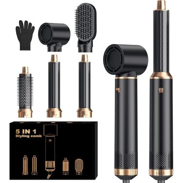 Atopskins Airbrush Haarstyler 5-в-1: Фен-щітка, стайлер для волосся, випрямляч, плойка (бірюзовий)